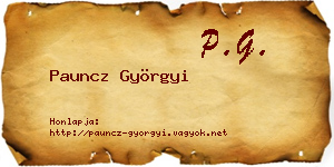 Pauncz Györgyi névjegykártya